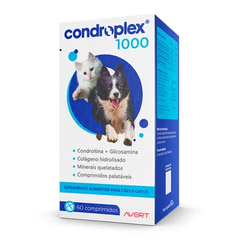 Suplemento Cães e Gatos Condroplex Avert C 60 Comprimidos