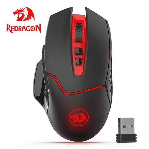 Redragon Mouse De Jogos MIRAGE M690 USB 24G Sem Fio 4800DPI 8 Botões Programável Ergonômico Para gamer Mouses PC compute