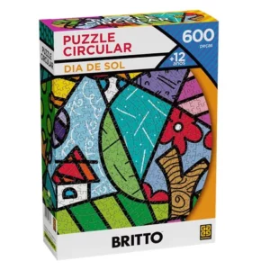 Puzzle 600 peças Circular Dia De Sol Romero Britto