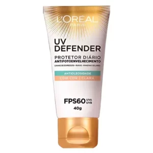 Protetor Solar Facial Com Cor LOréal UV Defender Antioleosidade FPS60 Clara 40g