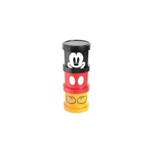 Conjunto Organizador de Plástico Empilhável com Tampa Rosca 3 Unidades Mickey