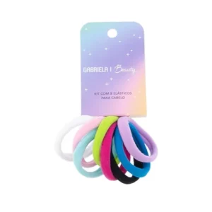 Kit 8 Elásticos para Cabelo Gabriela Beauty Color