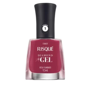 Esmalte Diamond Gel Rosa Flambado Manicure Risque 95Ml