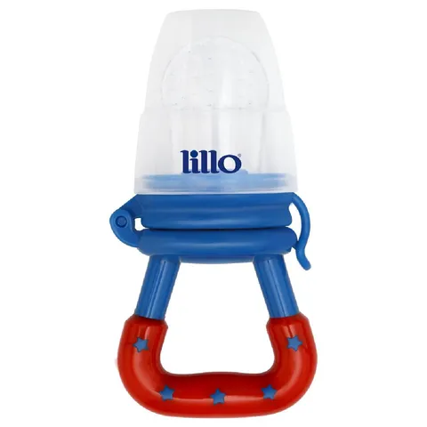 Alimentador Infantil em Silicone com Alça 6m Azul Lillo