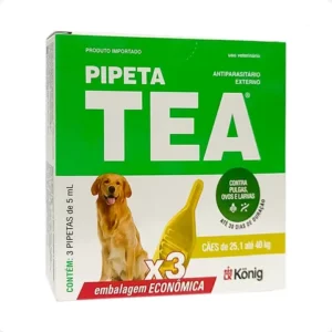 Tea Pipeta 5 mL Antiparasitário para Cães de 251 até 40 kg 3 Pipetas