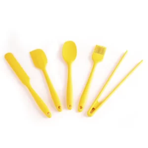 Kit de Utensílios de Silicone com 5 peças Amarelo OIKOS