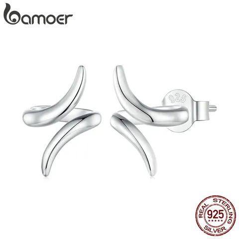 Brincos Bamoer 925 Sterling Sliver Earrings Função Ear Stud Reforçar Fones De Ouvido Jóias Para Presentes