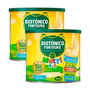 Suplemento Alimentar em Pó Biotônico Fontoura Multi AZ Baunilha 300g Kit com duas unidades