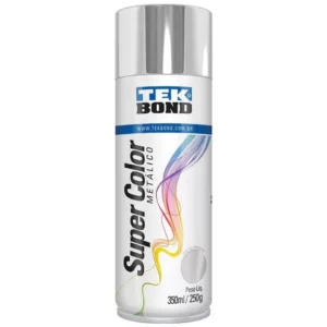 Tinta Spray Metálico Cromado 350ml 250g Tekbond TSM1198