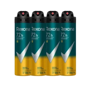 Kit Desodorante Aerosol Rexona V8 Amarelo 150ml 4 Unidades