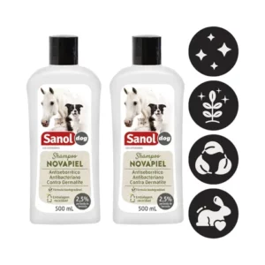 Kit 2 Shampoo Novapiel Sanol Dog 500Ml