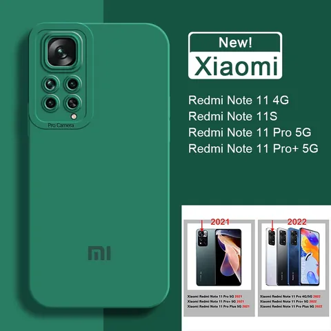 Capa De Silicone Líquido Original Xiaomi Redmi Note 11 Pro 5G 12 11S 11E Plus 2022 10C 10 Power 4G
