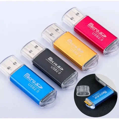Adaptador leitor de cartão de memória mini usb 20 micro sd metal 9400