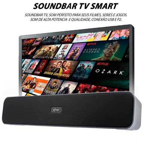 Caixa De Som Soundbar Tv Smart USB P2 Portátil Sound Estéreo Multimídia Celular Tablet Pc Note