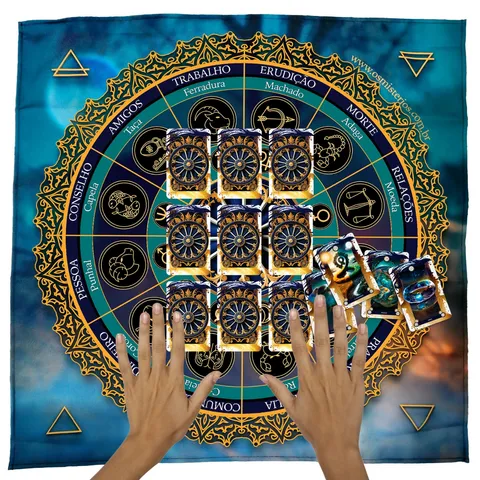 Toalha para Tarot Baralho Cigano Roda Cigana Astrológica Mandala