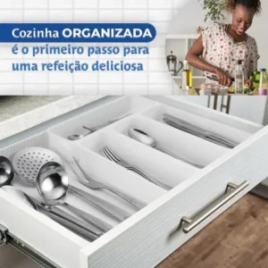 Organizador De Gaveta Extensível Divisor Porta Talheres Utensílios Cozinha Banheiro