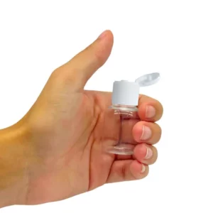 50 Mini Frascos de Plástico 10ml Cilíndrico com Tampa Fliptop