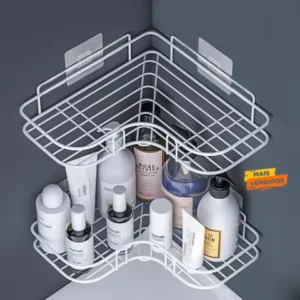 Kit com 2 suporte organizadora para banheiro cozinha Prateleira porta shampoo