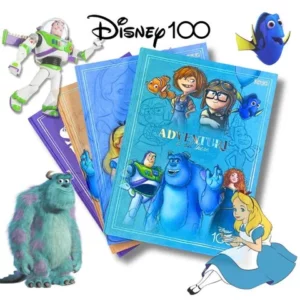 Caderno Disney 100 Anos Caderno Colegial Costurado Capa Dura 160 Folhas