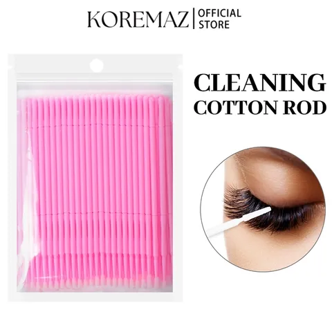 KOREMAZ 100pcs Random Color Eyelash Extension Microbrush Aplicadores De Extensão De Cílios Cotton Stick Espátula De Limpeza Ferramenta Cosmética