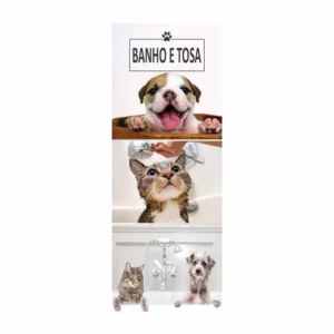 Adesivo Decorativo de Porta Pet Shop Banho e Tosa codps5