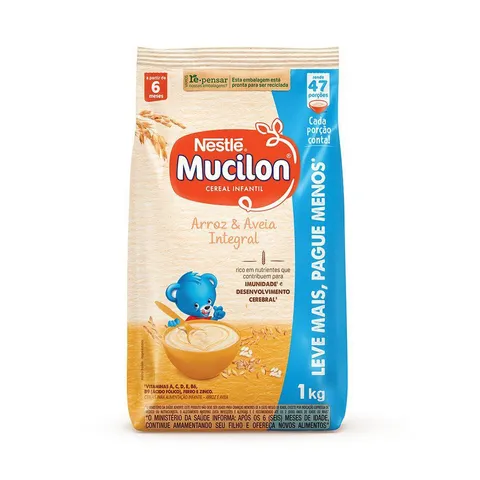 Cereal Infantil Mucilon Arroz e Aveia Integral 1kg