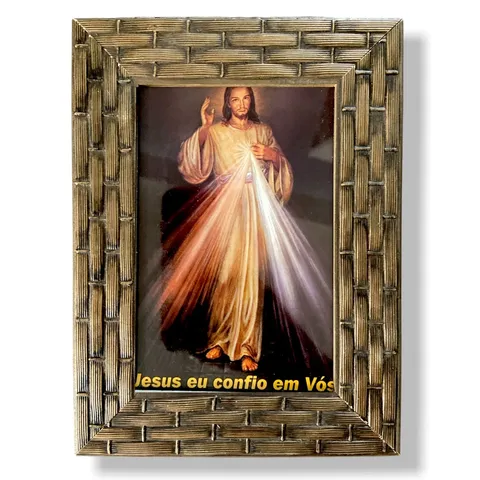 Quadro Jesus Misericordioso Decorativo com Vidro 20x15