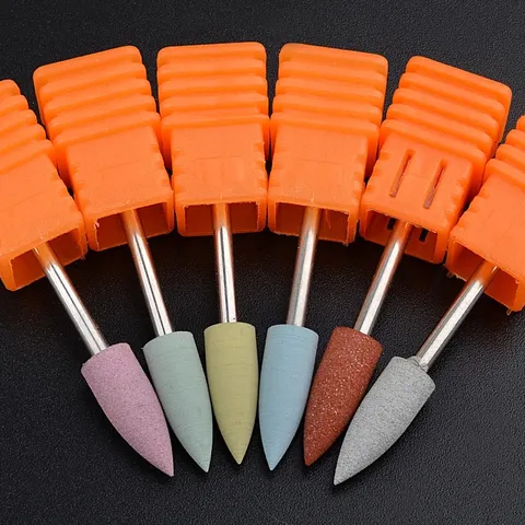 6PCS Fresa De Silicone Para Retificação De Manicure Bits De Broca De Polimento De Superfície De Pregos