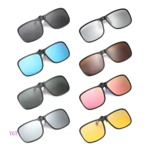 YGT 1Pc Clipes De Óculos De Sol Polarizados Para Myopia Retro Big Size Square TAC Material ClipOn