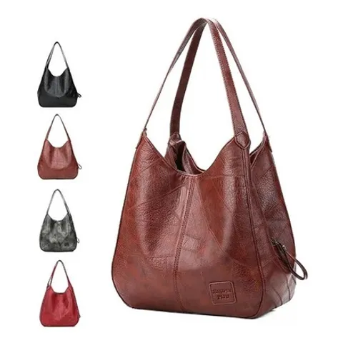 Bolsa de couro macio com vários compartimentos para mulheres Designers bolsas de ombro de moda de luxo vintage