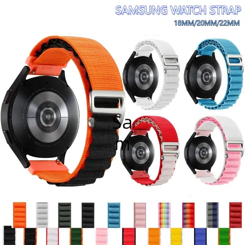 Relógio Samsung 4 5 6 Bracelete 18 20 22mm De Nylon Huawei GT3 Faixa De Laço De Montanha Garmin Smartwatch