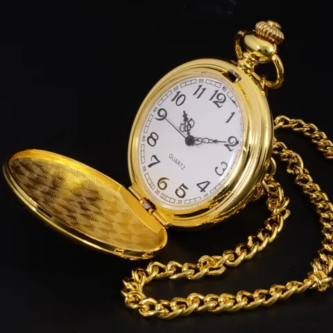 Amarrado Bolso Assista New Unisex Clássico Do Vintage Elegante Relógio De Quartzo Ouro Fob Colar Relogio Moda Casual