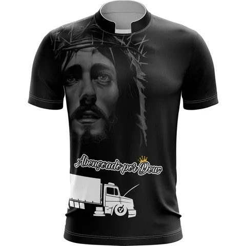 Camisa Camiseta Caminhão caminhoneiro estradeiro Abençoado Por Deus Gbn