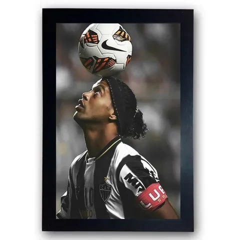 Quadro Decorativo Ronaldinho Gaúcho Atlético Mineiro Moldurado