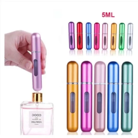 kit12 Mini Atomatizador de Perfume Spray Frasco Recarregável 5ml