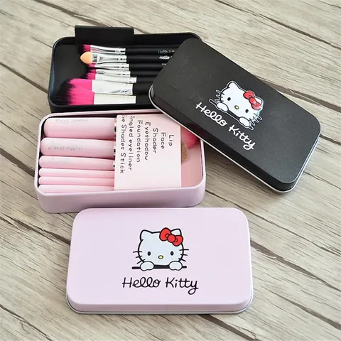 MiniPincel De Maquilhagem Hello Kitty Com Caixa De Metal