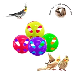 2x Bola Bolinha Brinquedo Com Guiso Caes Gatos Aves E Pets Diversos Calopsita Papagaio
