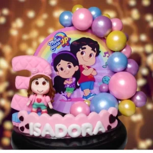 Vela de aniversário Maria Clara e JP personalizada topo de bolo em biscuit para todas as idades 123456789 Modelamos Em Todos os Temas