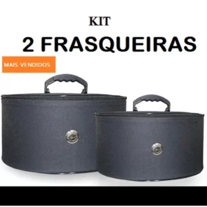 Kit 02 Maleta Nécessaires Frasqueiras Maquiagem Esmaltes Preto Premium