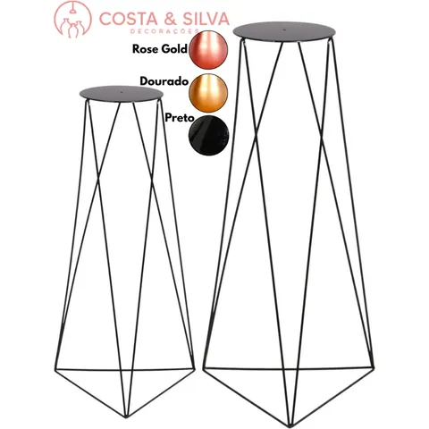 2 Vaso Suporte Tripé Para Plantas Chão Table Triangular 80cm 60cm Alto