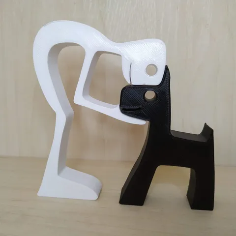 Enfeite Escultura Decorativa Menino e Cachorro