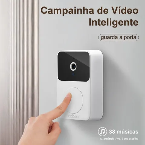 Campainha Com Câmera Vídeo Porteiro Sem Fio WiFi HD Inteligente Smart Home Vê Pelo Celular Recarregável