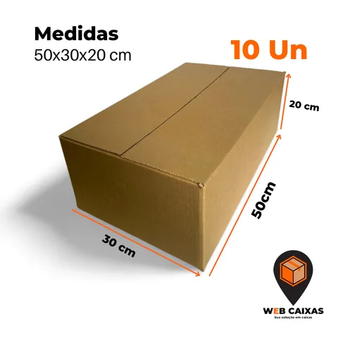 10 caixas de papelão ideal para mudança e grandes envios 50x30x20 cm
