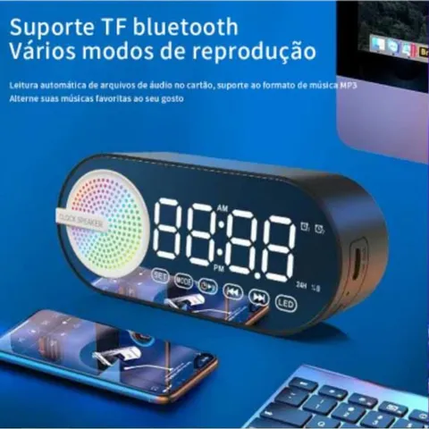 Radio Retro com Relógio e Rxibição de hora Bluetooth Portátil AD521