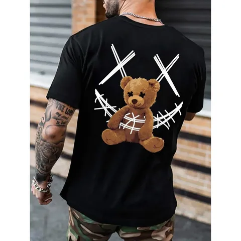 Camiseta Masculina Smile Urso Camisa Manfinity 100 Algodão