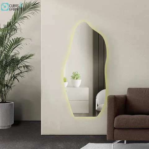 Espelho Orgânico com Led 70x120cm Decoração de Parede Sala Banheiro Quarto