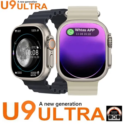 U9 Ultra 2 Smart Watch Série 9 Bússola 22 Tela Grande 49mm Pista Homens Esporte Original IWO