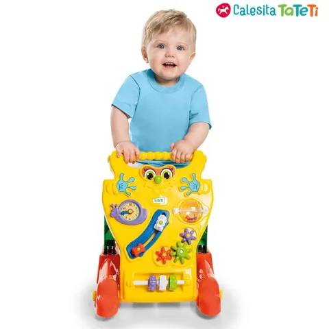 Andador Infantil Bebe Didático Educativo Brinquedo 2 Em 1 Feliz Tateti Cor Amarelo