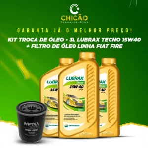 Kit Revisão Óleo 15w40 Lubrax Filtro Tm5 Linha Fiat Fire