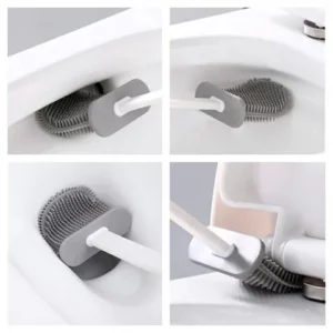Escova Sanitária de Vaso Silicone Quadrada Limpeza de Banheiro Flexível